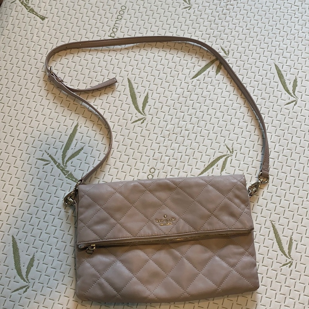 Kate Spade convertible crossbody/clutch - cement/putty color